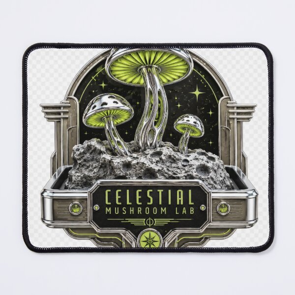 Item preview, Chrome Neo Deco Celestial Mushroom Lab Aliencore Graphic designed and sold by TheRealTaria.