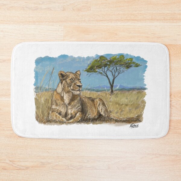 Item preview, Savannah Queen: A Resting Lioness Illustration designed and sold by hopenoli_art.