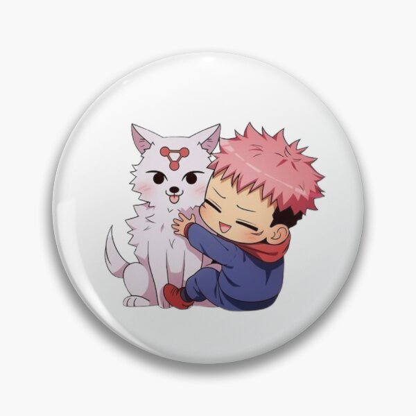 Item preview, Happy Pink Haired Student Hugging Fluffy White Shikigami Hound designed and sold by Snowdog-Art.