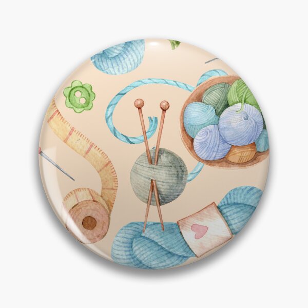 Item preview, Watercolor Knitting Supplies Seamless Pattern with Yarn Needles and Craft Accessories designed and sold by Sasha Zinch Design.