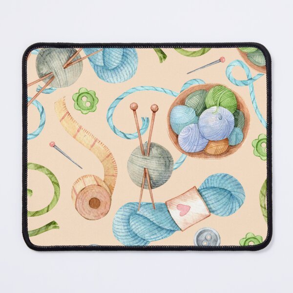 Item preview, Watercolor Knitting Supplies Seamless Pattern with Yarn Needles and Craft Accessories designed and sold by White Rabbit Design .