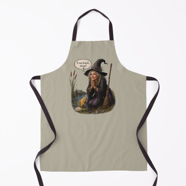 Item preview, A New Broom Please Funny Witch and Goldfish Vintage Fantasy Design designed and sold by Alpine-Ink.