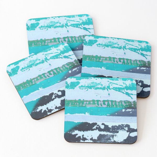 Item preview, Teal Abstract Coastal Texture Painting designed and sold by BuckaBaby.