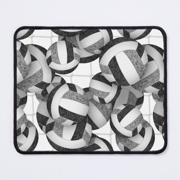 Item preview, Black & gray girly volleyballs pattern with net accent designed and sold by katzdzynes.