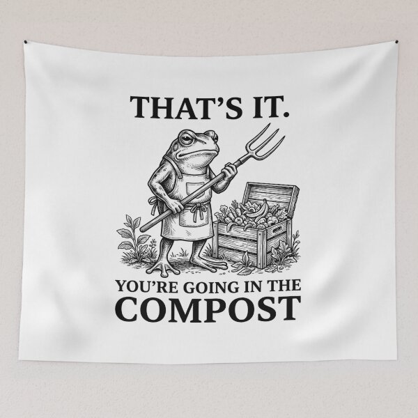 Item preview, That's It You're Going In The Compost Funny Gardening Frog T-Shirt | Vintage Garden Humor Graphic Gift designed and sold by Trendably.