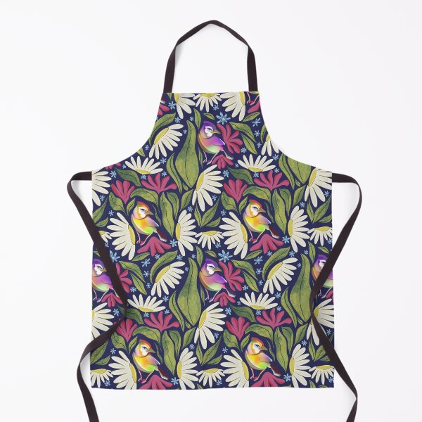Item preview, Vibrant Botanical Bird and Daisy Floral Pattern designed and sold by Fiorart Studio .