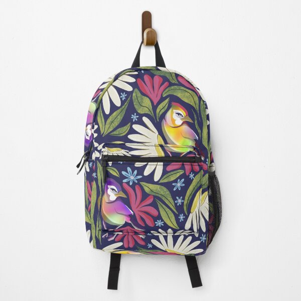 Item preview, Vibrant Botanical Bird and Daisy Floral Pattern designed and sold by Fiorart Studio .