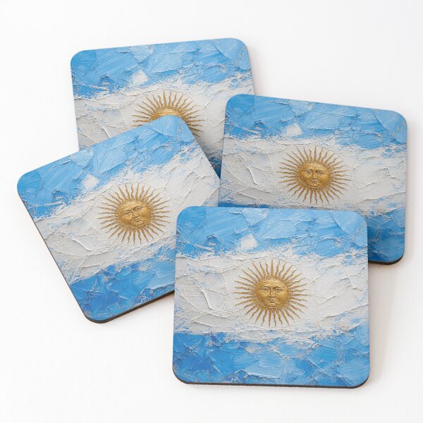 Item preview, Argentina Blue & White Abstract Art | Textured Flag Inspired Impasto Painting designed and sold by Jandedan.
