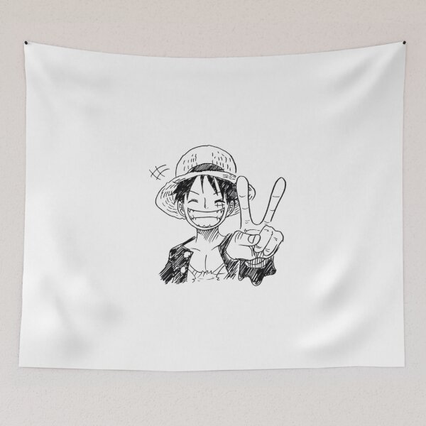 Item preview, Cheerful Straw Hat Boy Smiling with Peace Sign Sketch designed and sold by Snowdog-Art.