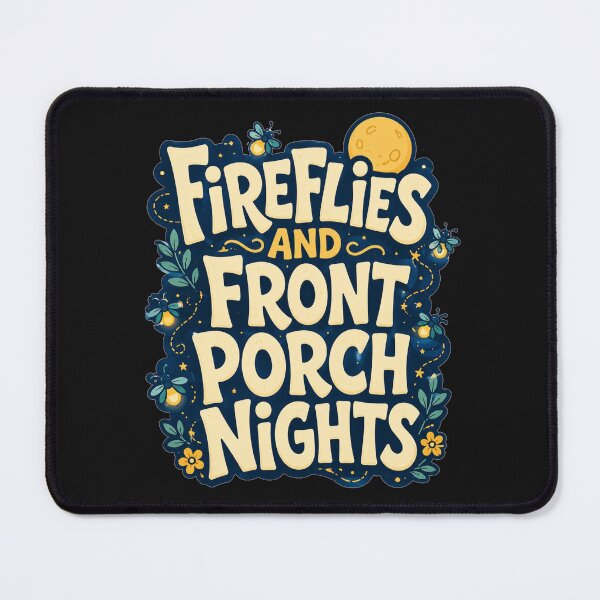 Item preview, Fireflies And Front Porch Nights Folk Art Floral Lettering Summer Nostalgia Gift for Country Lovers designed and sold by Nightarel.