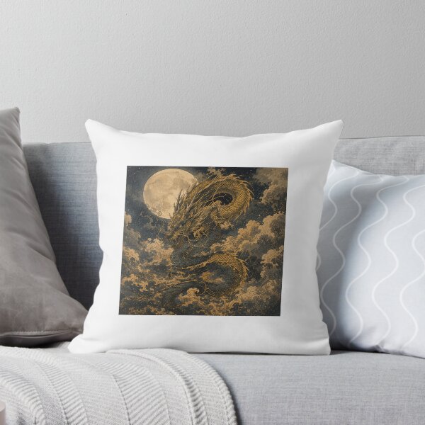 Item preview, Golden Dragon Beneath the Full Moon designed and sold by  Silent Japan Studio.