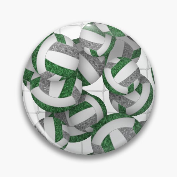 Item preview, Green & gray girly volleyballs pattern with net accent designed and sold by katzdzynes.