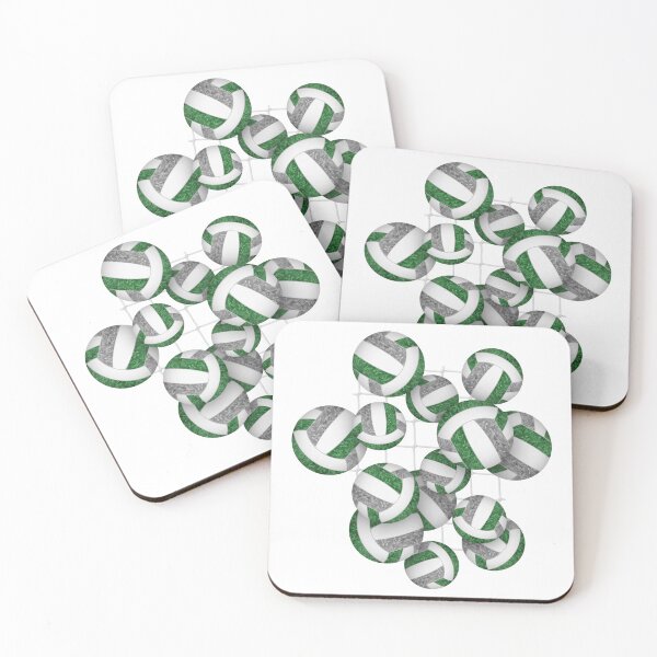 Item preview, Green & gray girly volleyballs pattern with net accent designed and sold by katzdzynes.