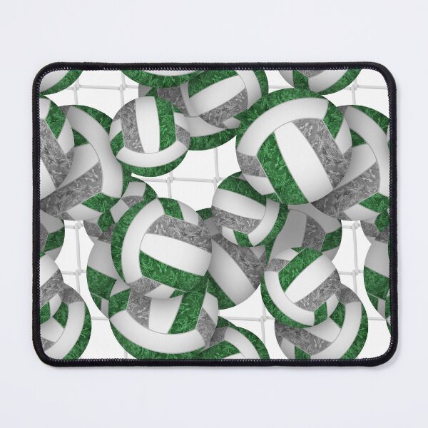 Item preview, Green & gray girly volleyballs pattern with net accent designed and sold by katzdzynes.