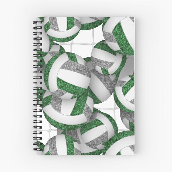 Item preview, Green & gray girly volleyballs pattern with net accent designed and sold by katzdzynes.