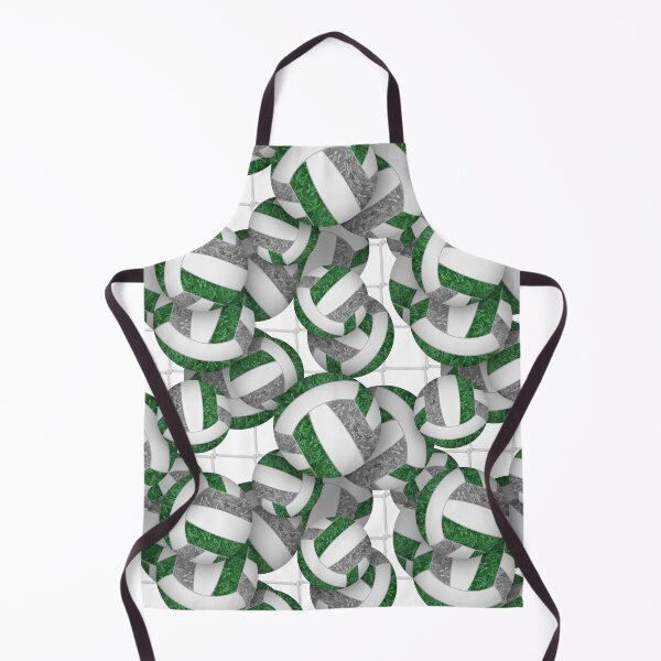 Item preview, Green & gray girly volleyballs pattern with net accent designed and sold by katzdzynes.