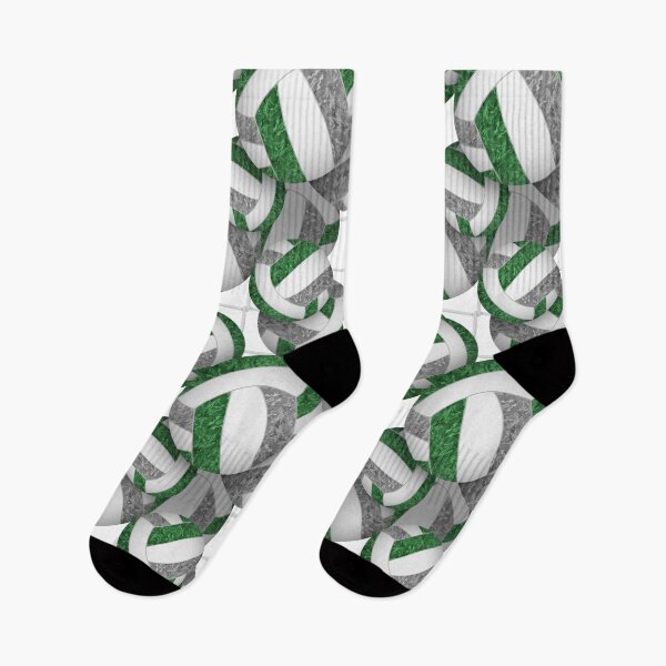 Item preview, Green & gray girly volleyballs pattern with net accent designed and sold by katzdzynes.