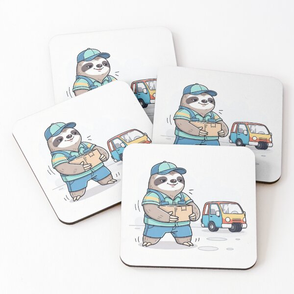 Item preview, Sloth Express Same-Day Delivery Driver Funny Art designed and sold by PictorialWhimsy.