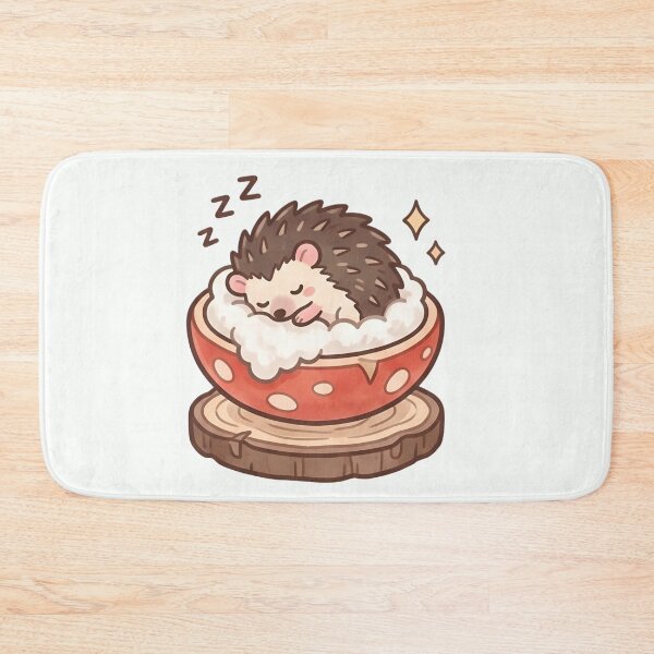 Item preview, Kawaii Sleepy Hedgehog Cottagecore Art designed and sold by RADesignHub.
