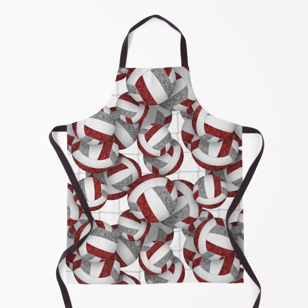 Item preview, Maroon & gray girly volleyballs pattern with net accent designed and sold by katzdzynes.