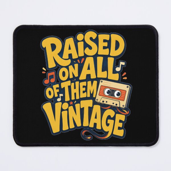 Item preview, Raised On All Of Them Vintage Bold Cartoon Cassette Art Retro Music Gift for Cassette Lovers designed and sold by Nightarel.