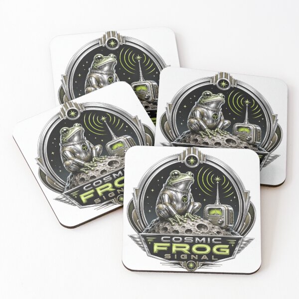 Item preview, Chrome Neo Deco Cosmic Frog Signal Aliencore Graphic designed and sold by TheRealTaria.
