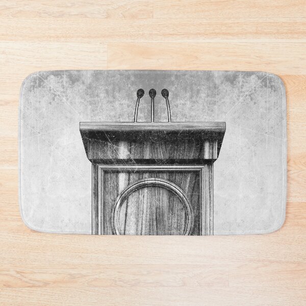 Item preview, Wooden Podium With Triple Microphones designed and sold by Ghoul Enterprises.