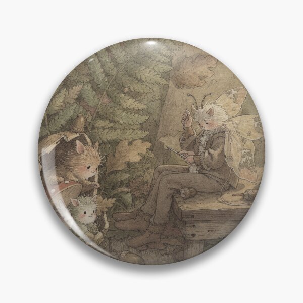 Item preview, Moth Folk Darning a Torn Wing by Candlelight Storybook Art designed and sold by PictorialWhimsy.