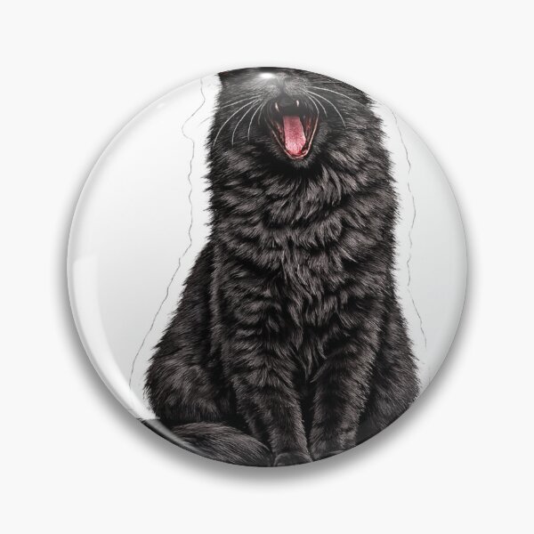 Item preview, Realistic Yawning Black Cat Sticker | Cute Sleepy Black Cat Die Cut Sticker | Cat Lover Gift designed and sold by Skedart.