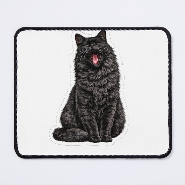 Item preview, Realistic Yawning Black Cat Sticker | Cute Sleepy Black Cat Die Cut Sticker | Cat Lover Gift designed and sold by Skedart.