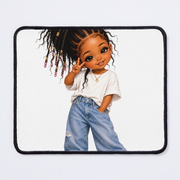 Item preview, Cute Girl Chibi | Oversized Jeans Kawaii Cartoon | Stylish Braided Girl Illustration designed and sold by MissDJLI.