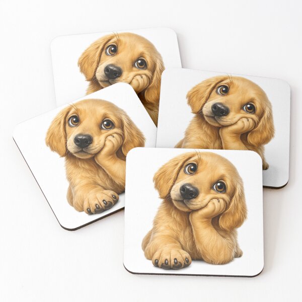 Item preview, Cute Golden Retriever Puppy | Adorable 3D Dog Illustration | Golden Retriever Lover Gift designed and sold by Golden Era Studio.