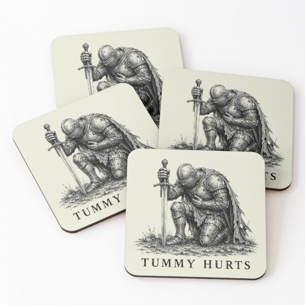 Item preview, Tummy Hurts Funny Medieval Knight Dark Fantasy designed and sold by Doodletext.