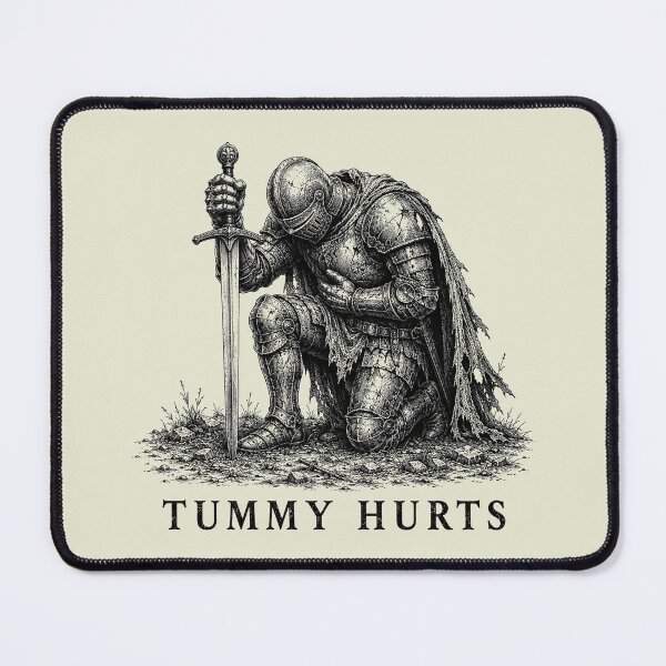 Item preview, Tummy Hurts Funny Medieval Knight Dark Fantasy designed and sold by Doodletext.