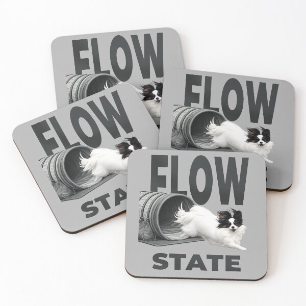 Item preview, Flow State – Agility Papillon Running Through Tunnel | Dog Sport Premium Design designed and sold by PapillonArtStudio.