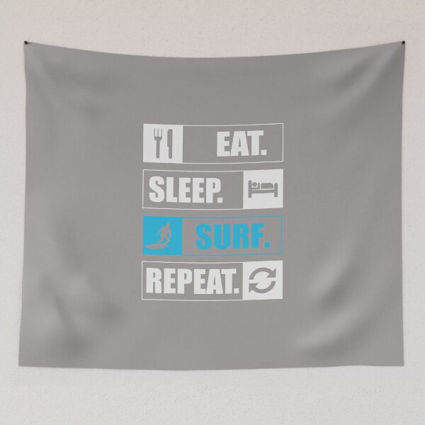 Item preview, Eat Sleep Surf Repeat Surfing designed and sold by MalwasBasket.