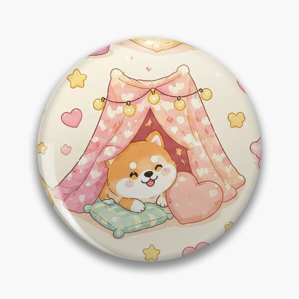 Item preview, Shiba Inu Love Pillow Fort Pattern designed and sold by Soft Berry Studio.