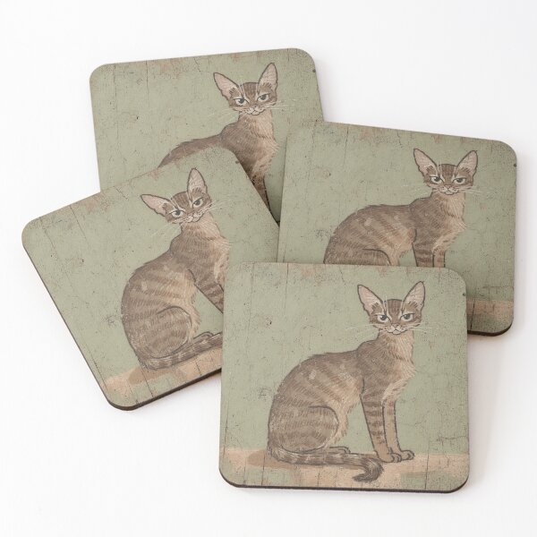 Item preview, Suspicious Abyssinian Cat Hearing the Can Opener Folk Art designed and sold by PictorialWhimsy.