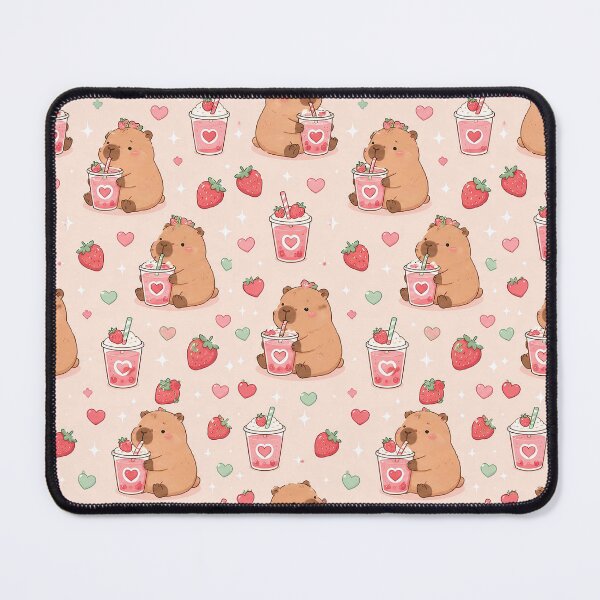 Item preview, Capybara Heart Smoothie Pattern designed and sold by Soft Berry Studio.