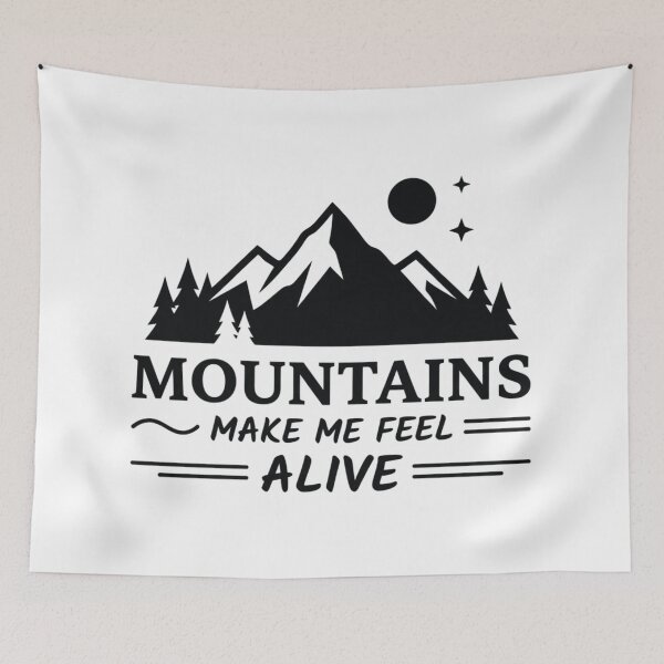 Item preview, Minimalist Mountain Adventure Logo Mountains Make Me Feel Alive designed and sold by GabeMountainArt.