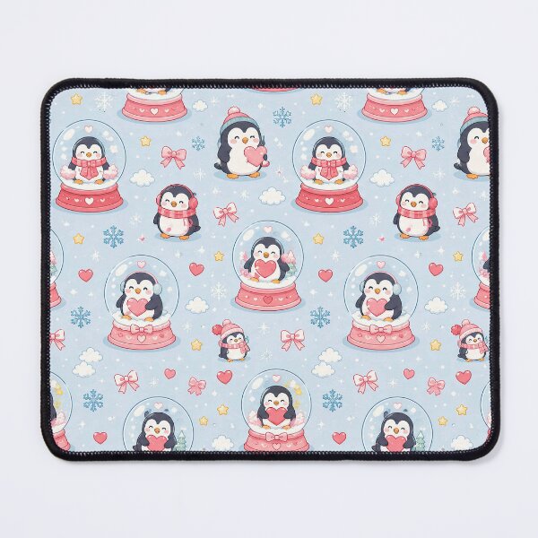 Item preview, Penguin Heart Snow Globe Pattern designed and sold by Soft Berry Studio.