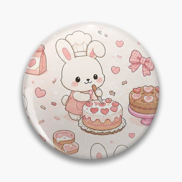 Item preview, Bunny Heart Bakery Kawaii Pattern designed and sold by Soft Berry Studio.