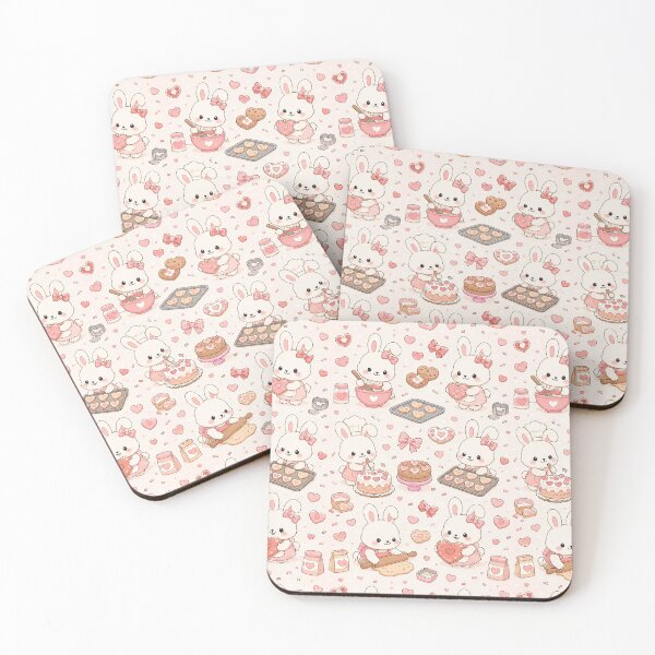 Item preview, Bunny Heart Bakery Kawaii Pattern designed and sold by Soft Berry Studio.