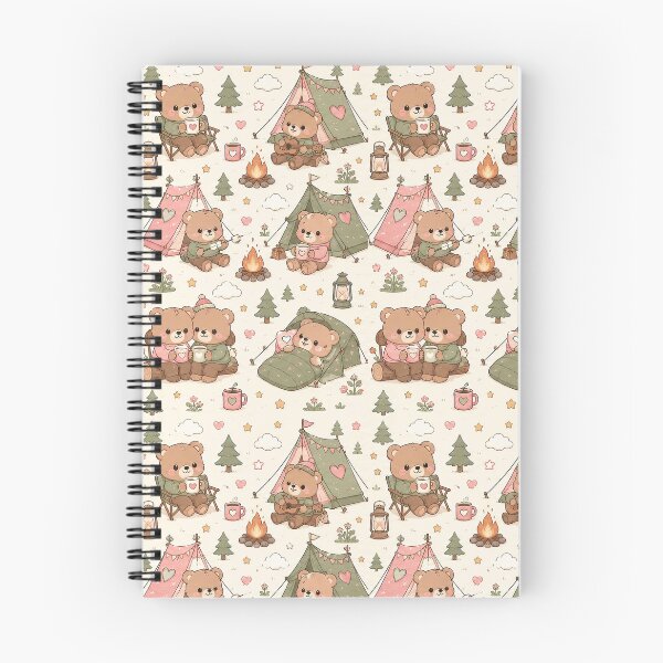 Item preview, Teddy Bear Love Camping Kawaii Pattern designed and sold by Soft Berry Studio.