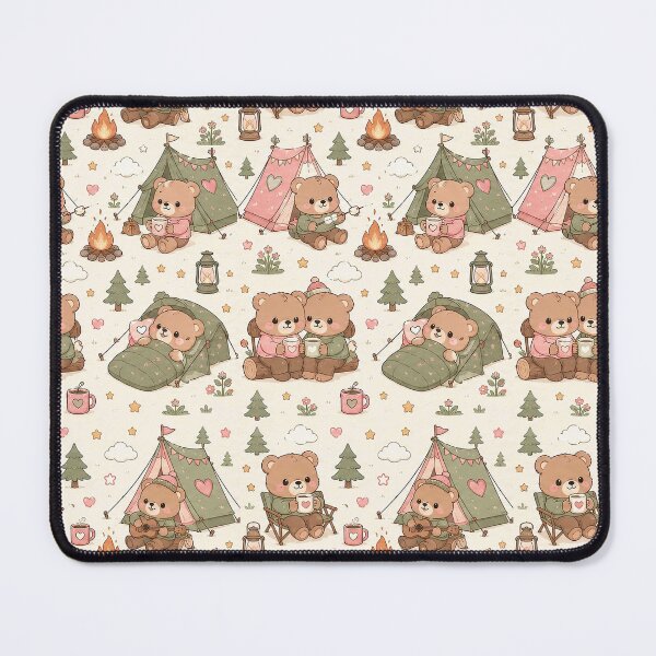 Item preview, Teddy Bear Love Camping Kawaii Pattern designed and sold by Soft Berry Studio.