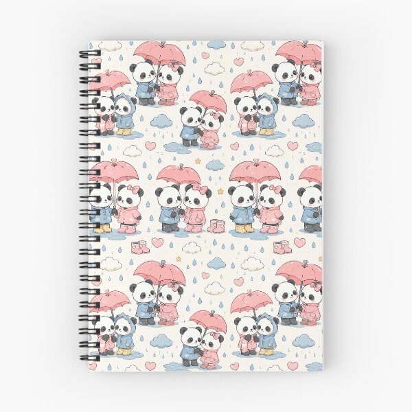 Item preview, Panda Heart Umbrella Kawaii Pattern designed and sold by Soft Berry Studio.