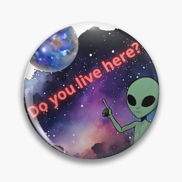 Item preview, Green alien pointing at a planet in space. designed and sold by NithskeBR.
