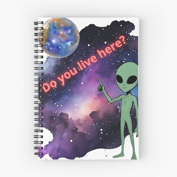 Item preview, Green alien pointing at a planet in space. designed and sold by NithskeBR.