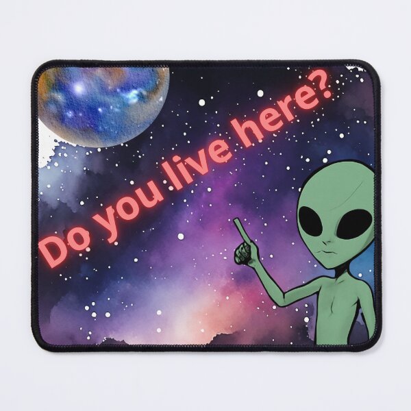 Item preview, Green alien pointing at a planet in space. designed and sold by NithskeBR.