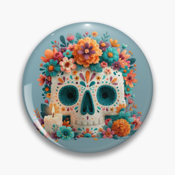 Item preview, Dia de Muertos Sugar Skull Candle | Mexican Folk Art designed and sold by MythicMood.